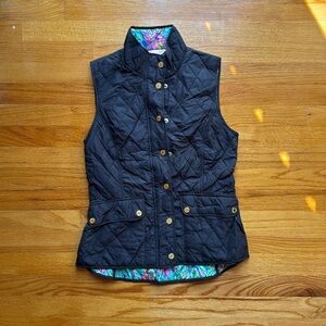 NWOT Lilly Pulitzer Multi Hot Spot Black Getaway Quilted Vest